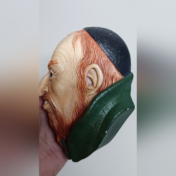 1964 Chalkware Bossons Art FAGIN Head Bust Wall Hang w/ Tag England - Picture 2 of 7